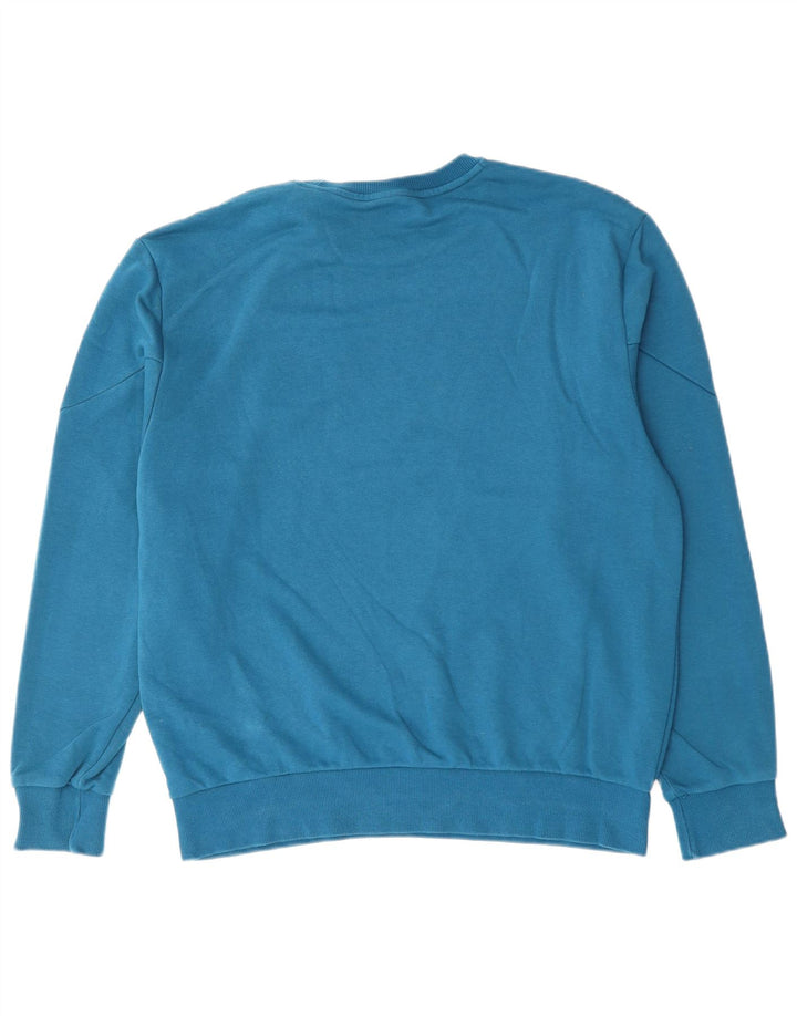 PUMA Sweat-shirt pour homme en coton color block Bleu Taille L
