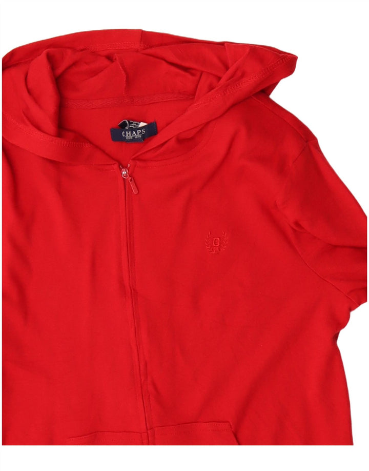 Chaps Pull à capuche zippé pour femme UK 14 Coton rouge moyen