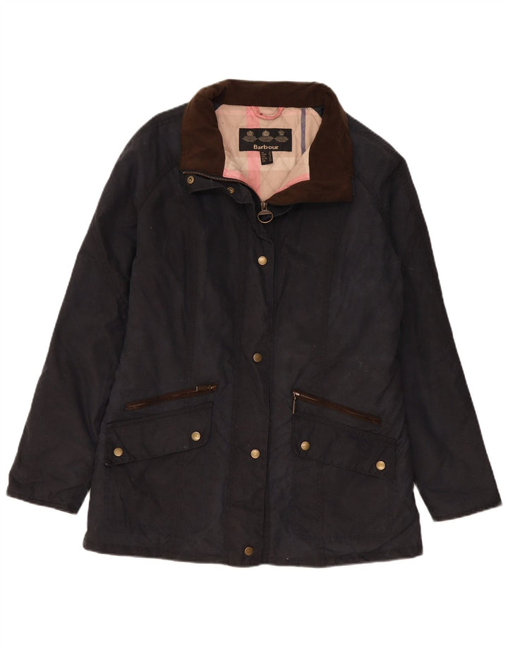 Barbour Veste coupe-vent pour femme UK 14 Grand coton bleu marine