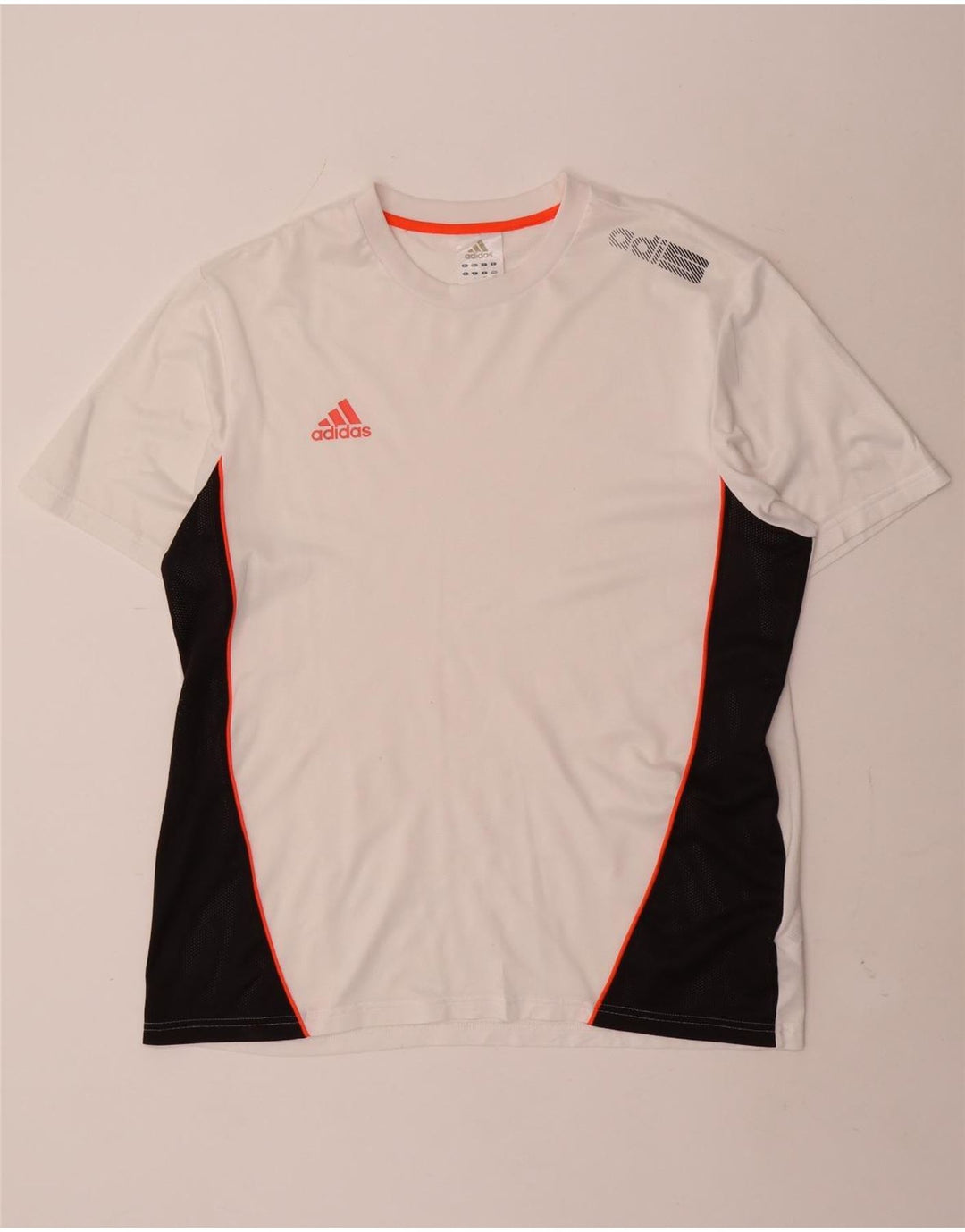 Adidas T-shirt graphique pour hommes, grand, blanc, color block, en polyester