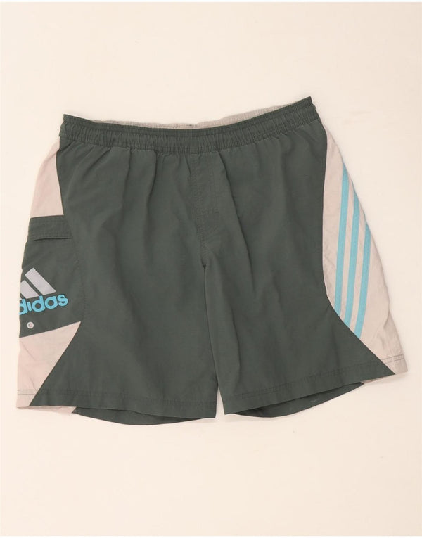 Adidas Mens Swimming Shorts Medium  Khaki Colourblock Polyamide