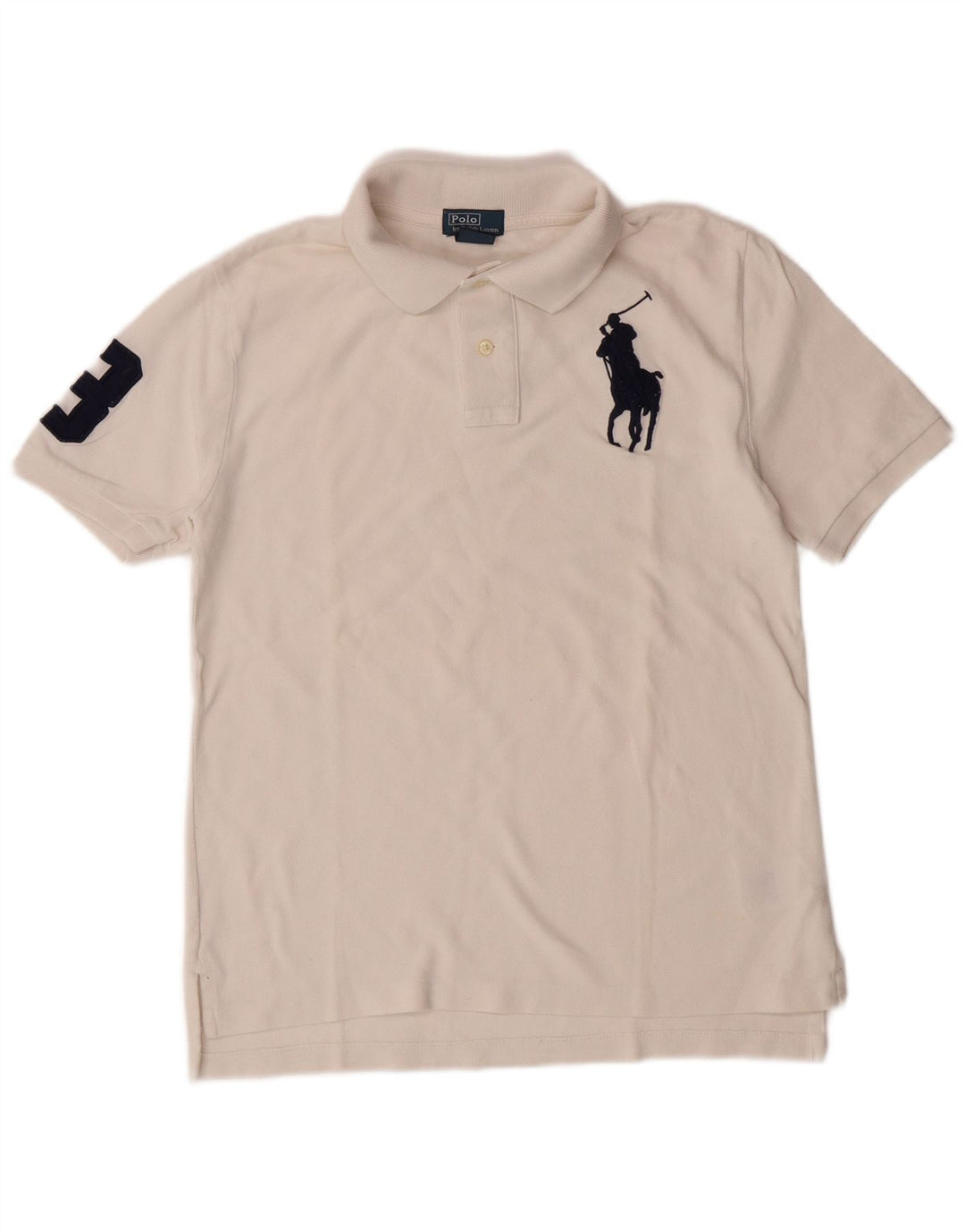 POLO RALPH LAUREN Polo graphique garçon 14-15 ans grand blanc coton