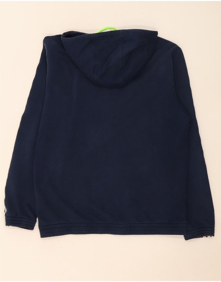 Adidas Pull à capuche zippé pour homme en coton bleu marine moyen