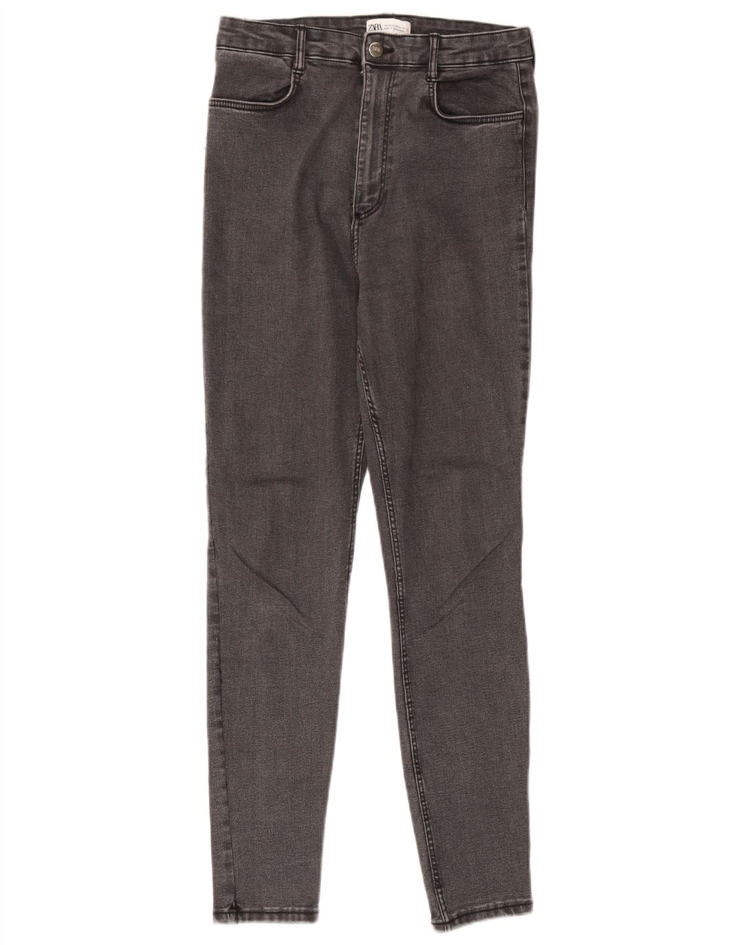 Zara Jean skinny femme EU 42 Large W32 L30 Gris Coton