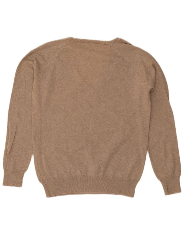 Zara Pull col en V pour femme UK 18 XL Coton beige