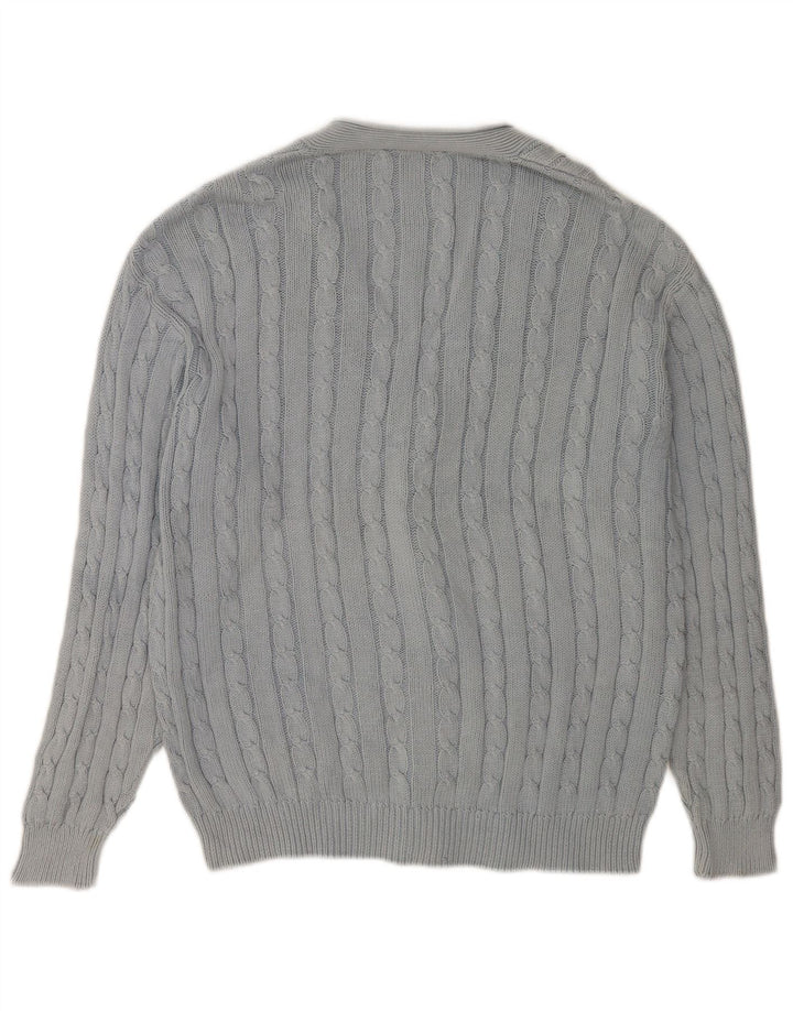 Stefanel Cardigan Homme Pull Large Bleu Coton