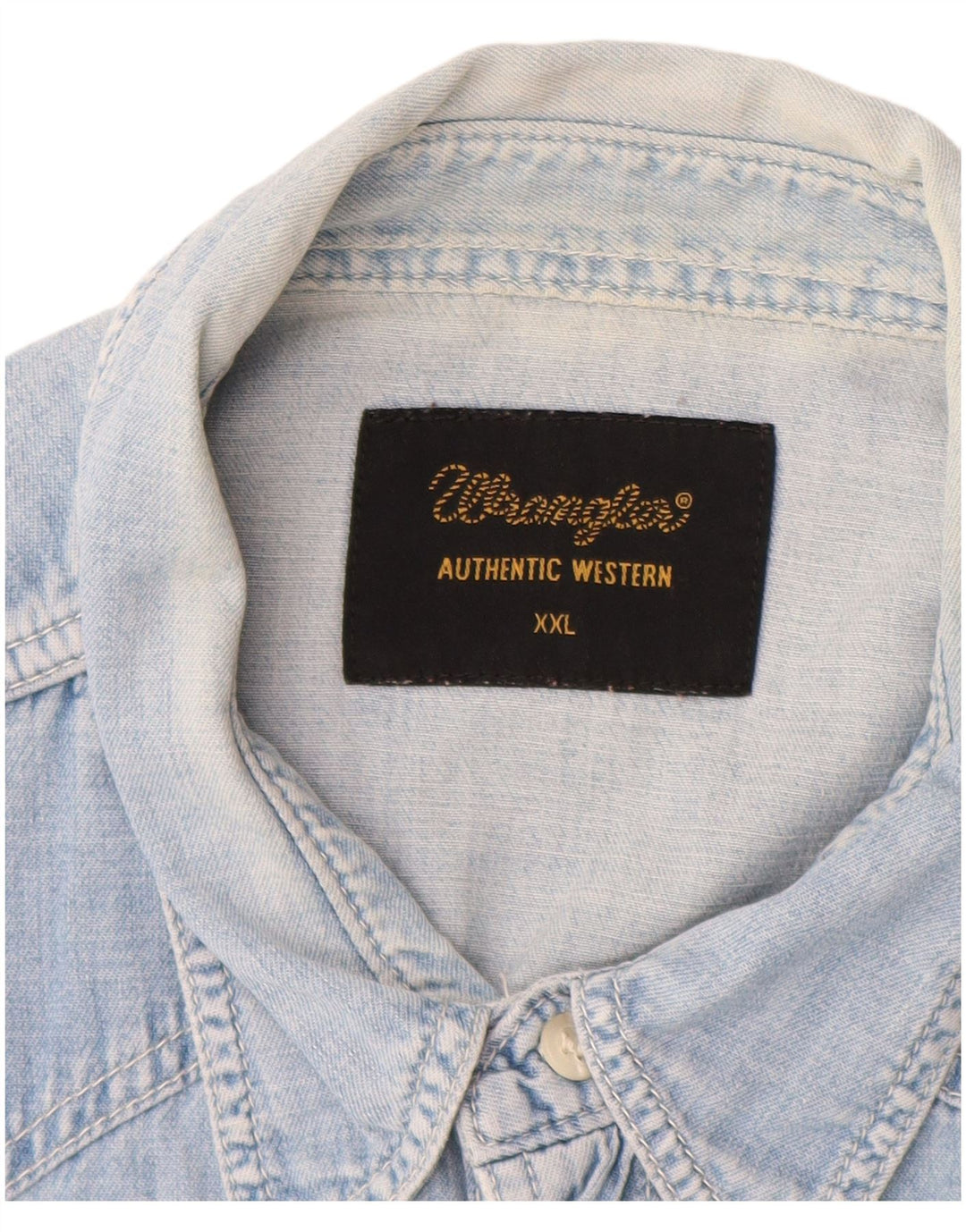 WRANGLER Chemise en jean à manches courtes pour homme 2XL Bleu