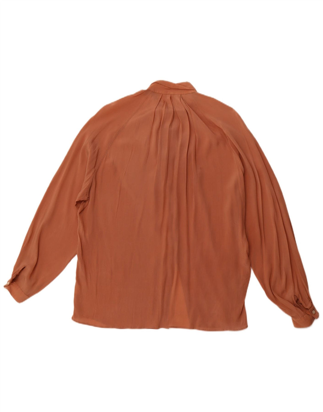 VINTAGE Chemisier à manches longues coupe ample pour femme IT 46 Large Marron