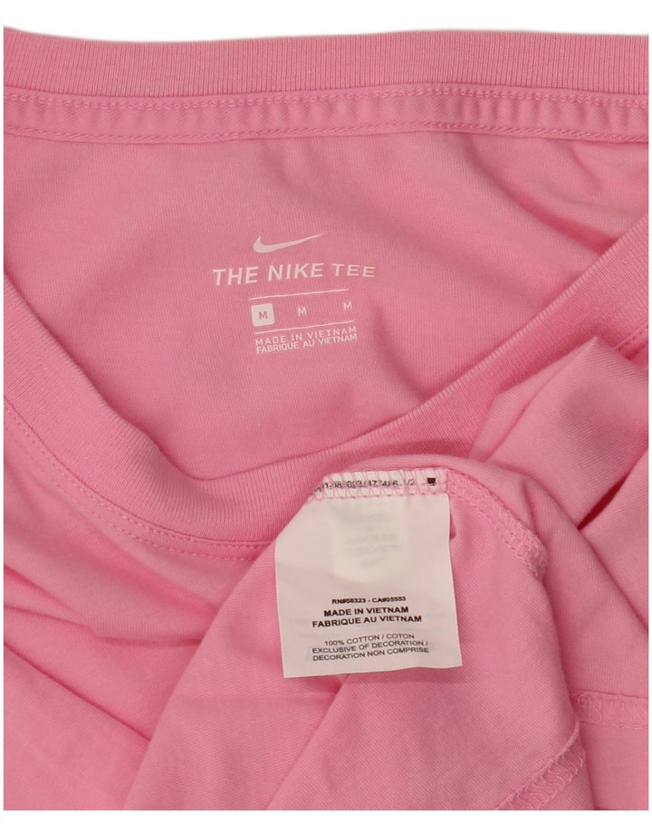 NIKE Womens Crop Graphic T-Shirt Top UK 14 Coton Rose Moyen
