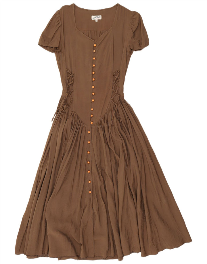 La Madeleine Robe Maxi Femme UK 14 Large Marron