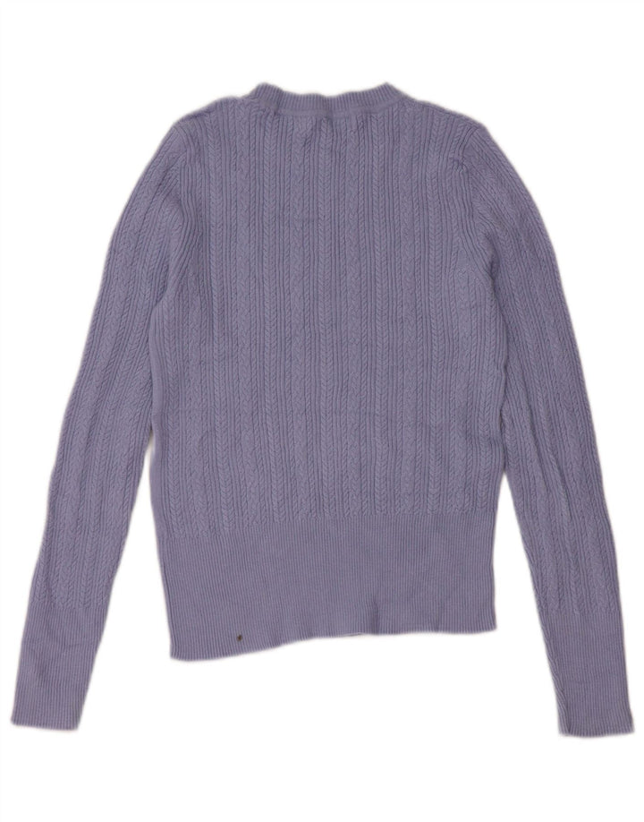 Marks & Spencer Pull ras du cou pour femme UK 8 Small Bleu Viscose