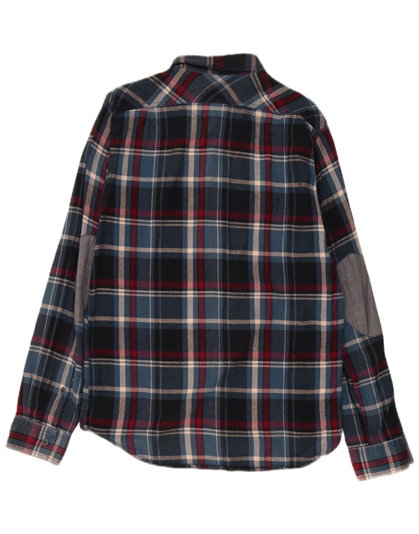 Marlboro Classics Chemise Slim Fit en Flanelle Homme Bleu Marine à Carreaux