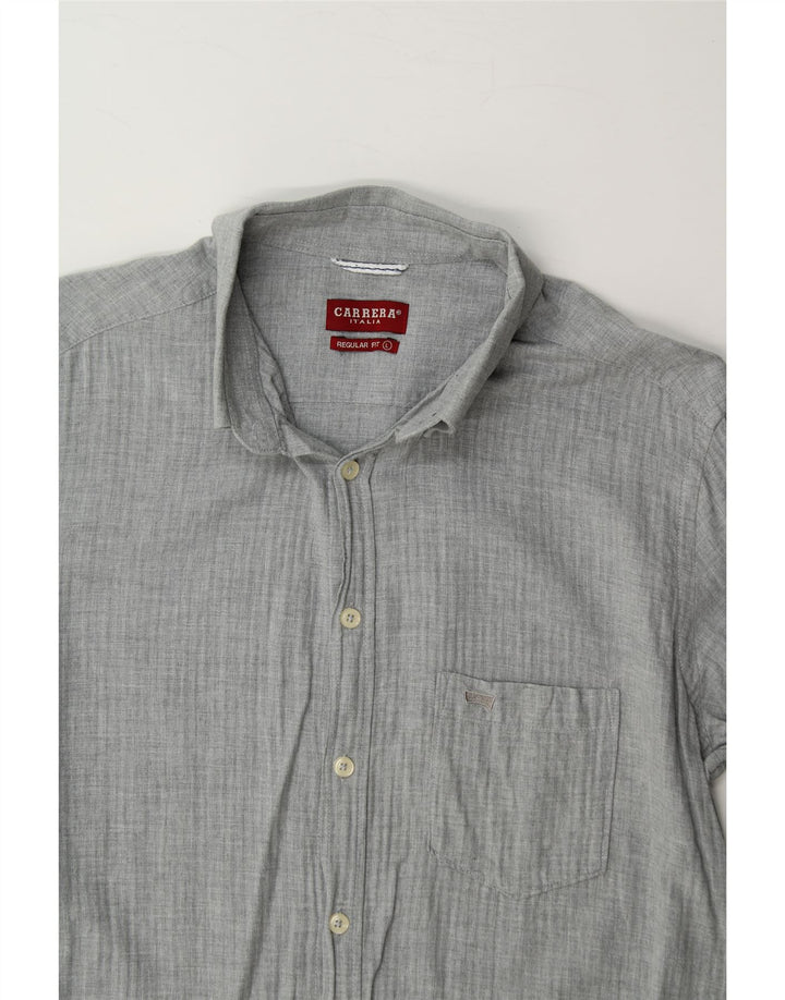 CARRERA Mens Regular Fit Shirt Large Grey Cotton Vintage Carrera and Second-Hand Carrera from Messina Hembry 