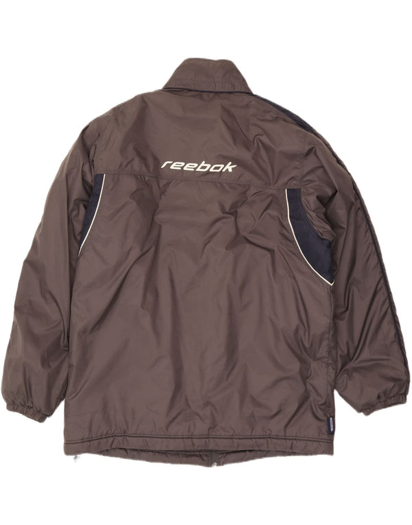 Reebok Veste coupe-vent à capuche pour homme UK 44 2XL Gris Colorblock