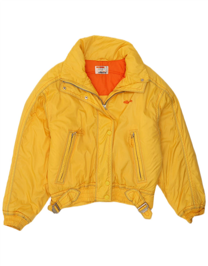 Ellesse Veste de ski surdimensionnée à capuche pour femme UK 12 Medium Yellow Polyamide