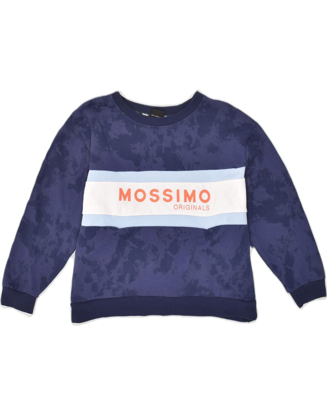 MOSSIMO Boys Graphic Sweatshirt Jumper 15-16 Years Navy Blue Tie Dye | Vintage Mossimo | Thrift | Second-Hand Mossimo | Used Clothing | Messina Hembry 