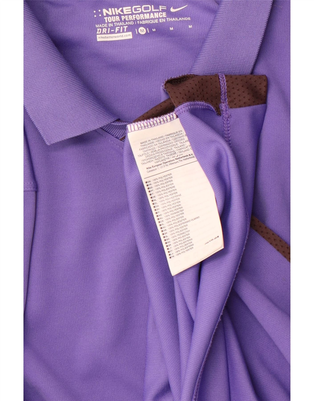 NIKE Polo Dri Fit Homme Violet Moyen Polyester Colorblock