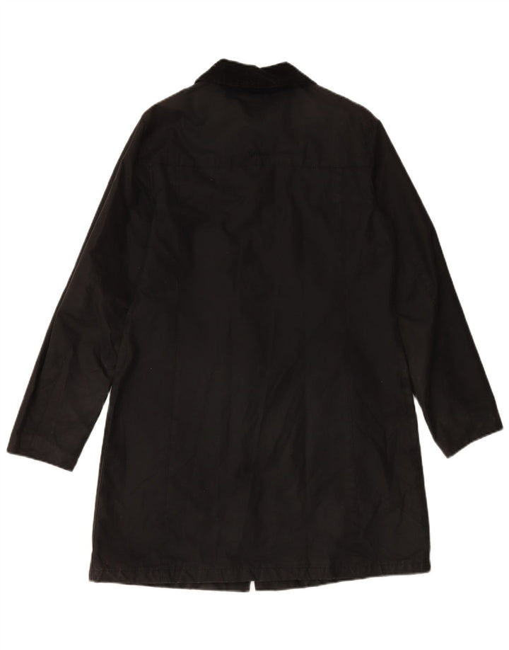 BARBOUR Manteau surdimensionné en coton ciré pour femme UK 10 Petit coton noir
