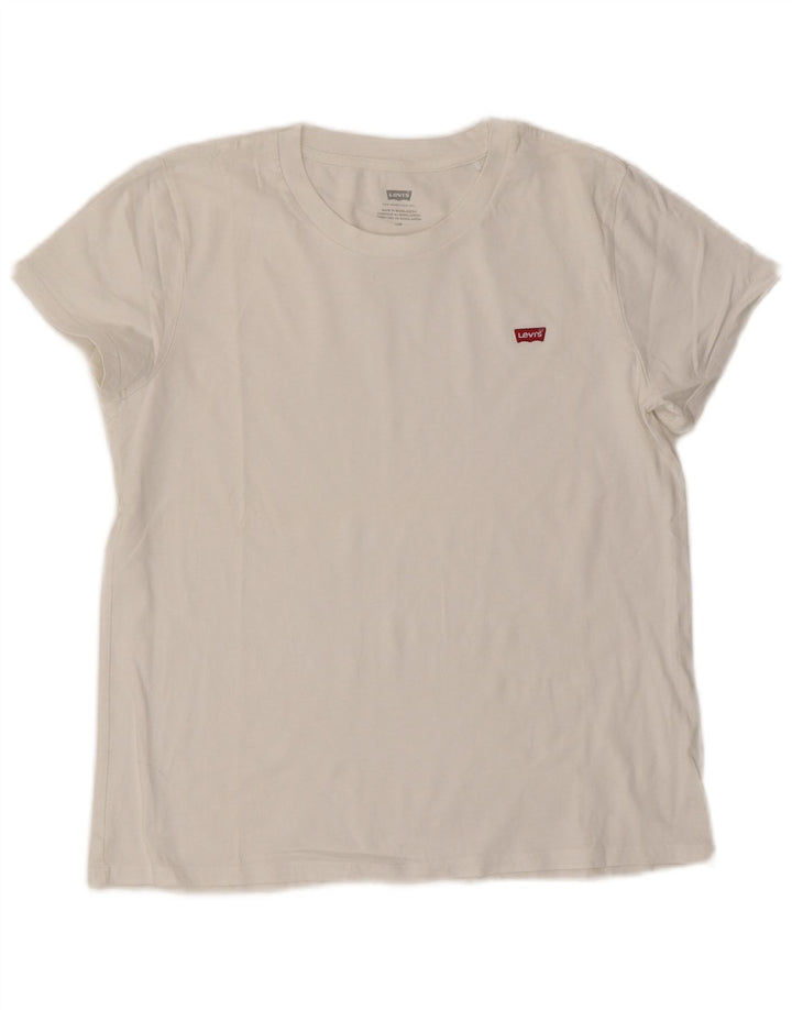 Levi's T-Shirt Femme UK 14 Large Blanc