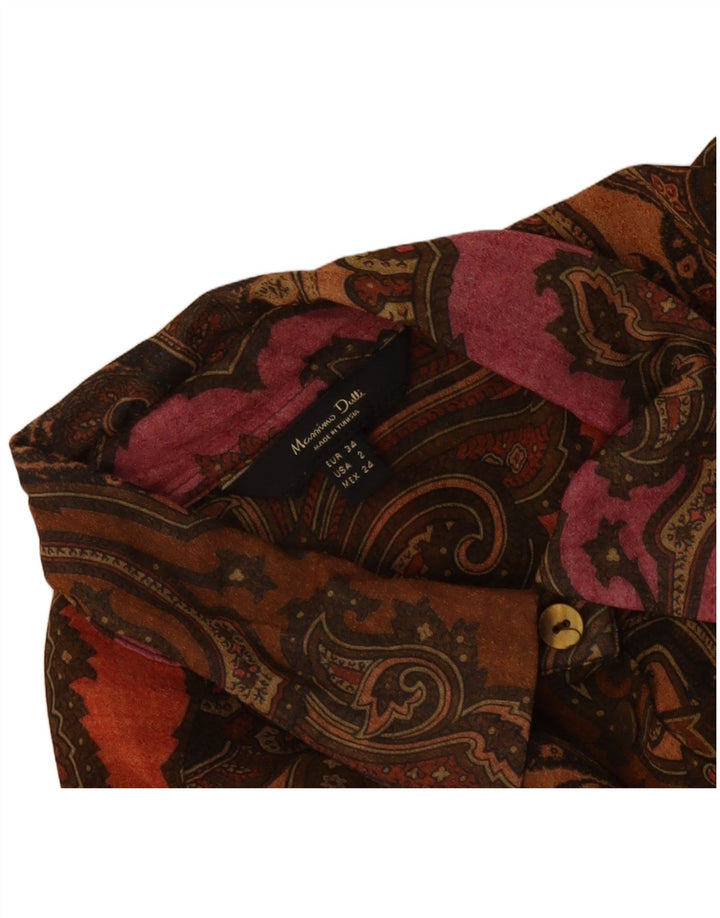 Massimo Dutti Chemise surdimensionnée pour femme EU 34 2XS Marron Paisley