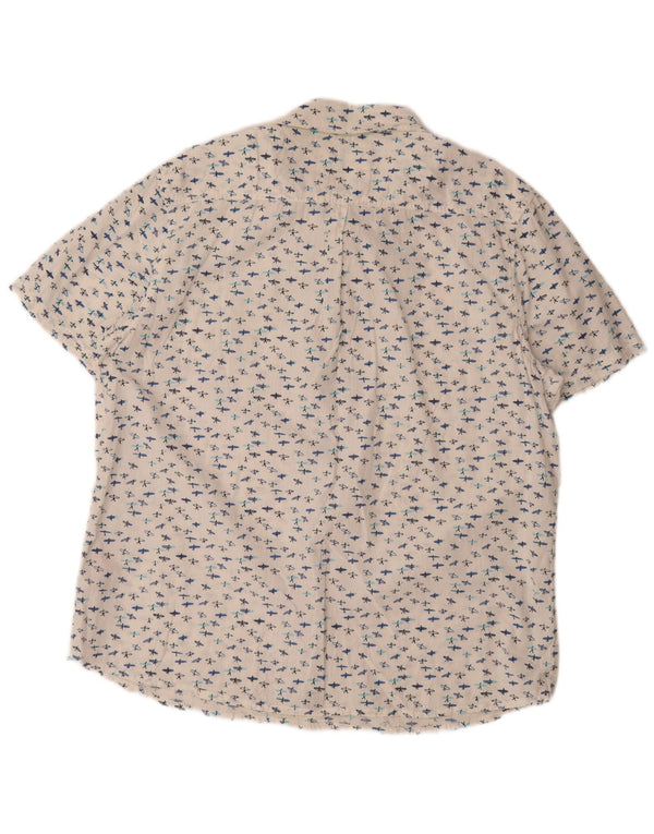 Weird Fish Chemise à manches courtes pour homme Motif abstrait XL Blanc Coton