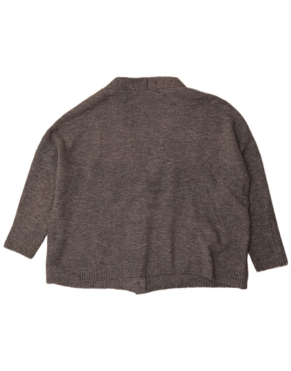 Zara Cardigan à manches 3/4 pour femme UK 14 Gris moyen Acrylique