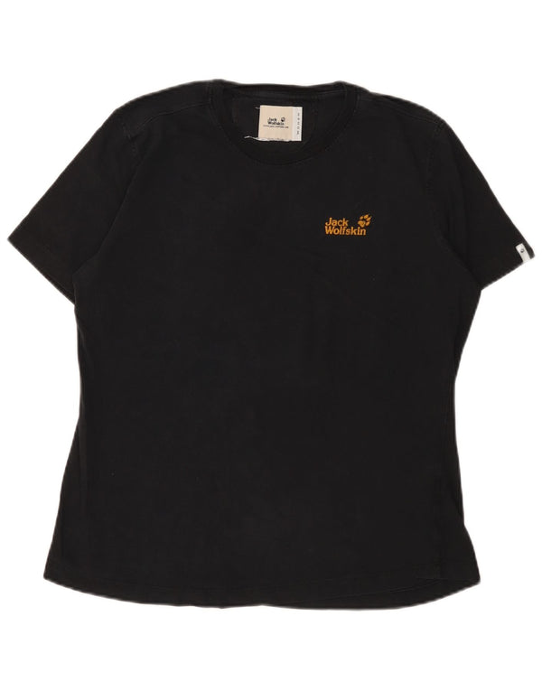 Jack Wolfskin T-Shirt Femme Top UK 14 Large Noir