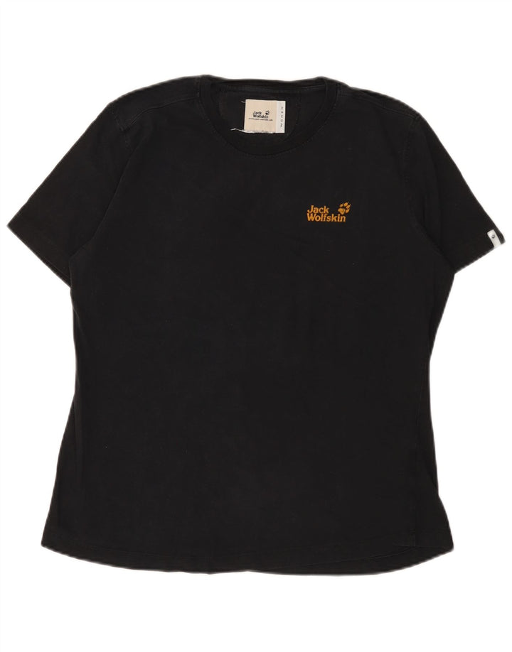 Jack Wolfskin T-Shirt Femme Top UK 14 Large Noir