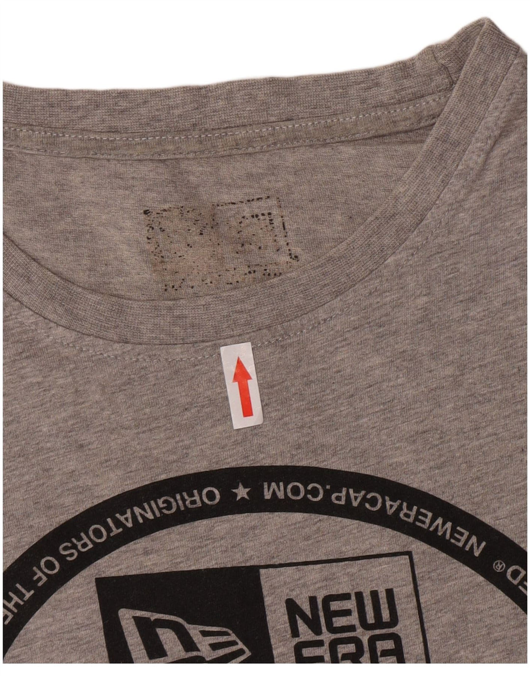 New Era Homme T-Shirt Graphique Top Large Gris Coton