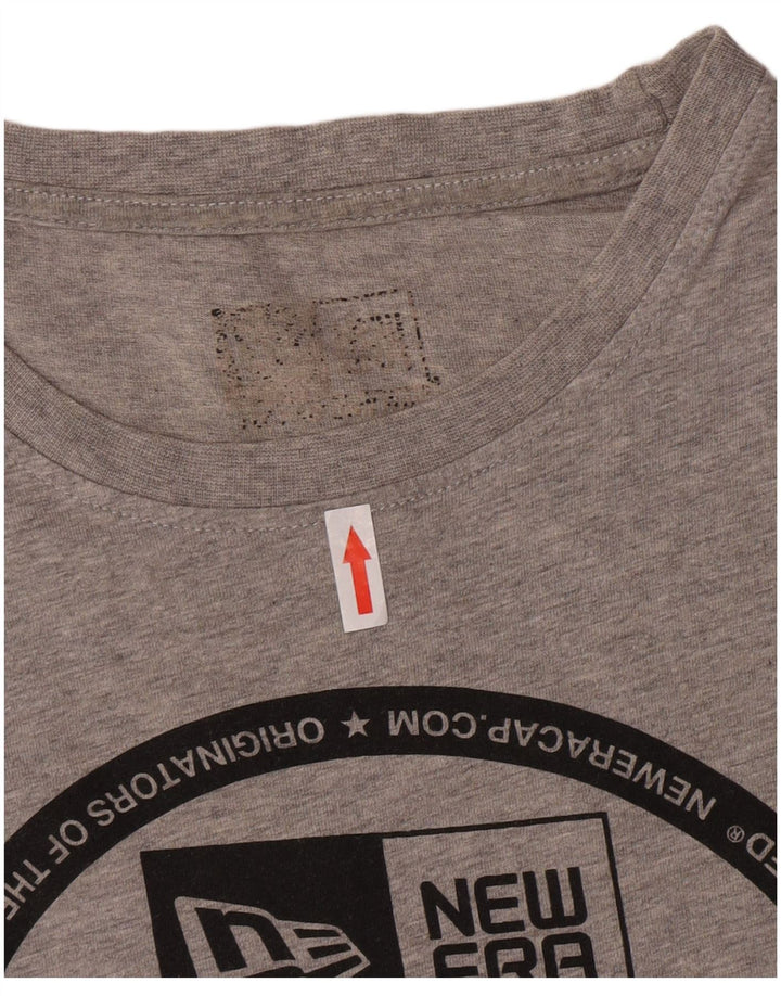 New Era Homme T-Shirt Graphique Top Large Gris Coton