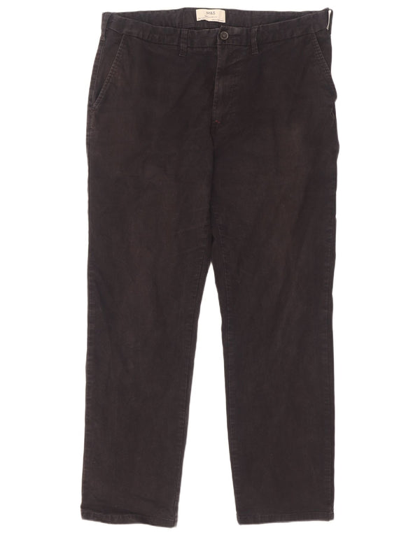 Marks & Spencer Pantalon Chino Droit Homme W36 L31 Bleu Marine Coton