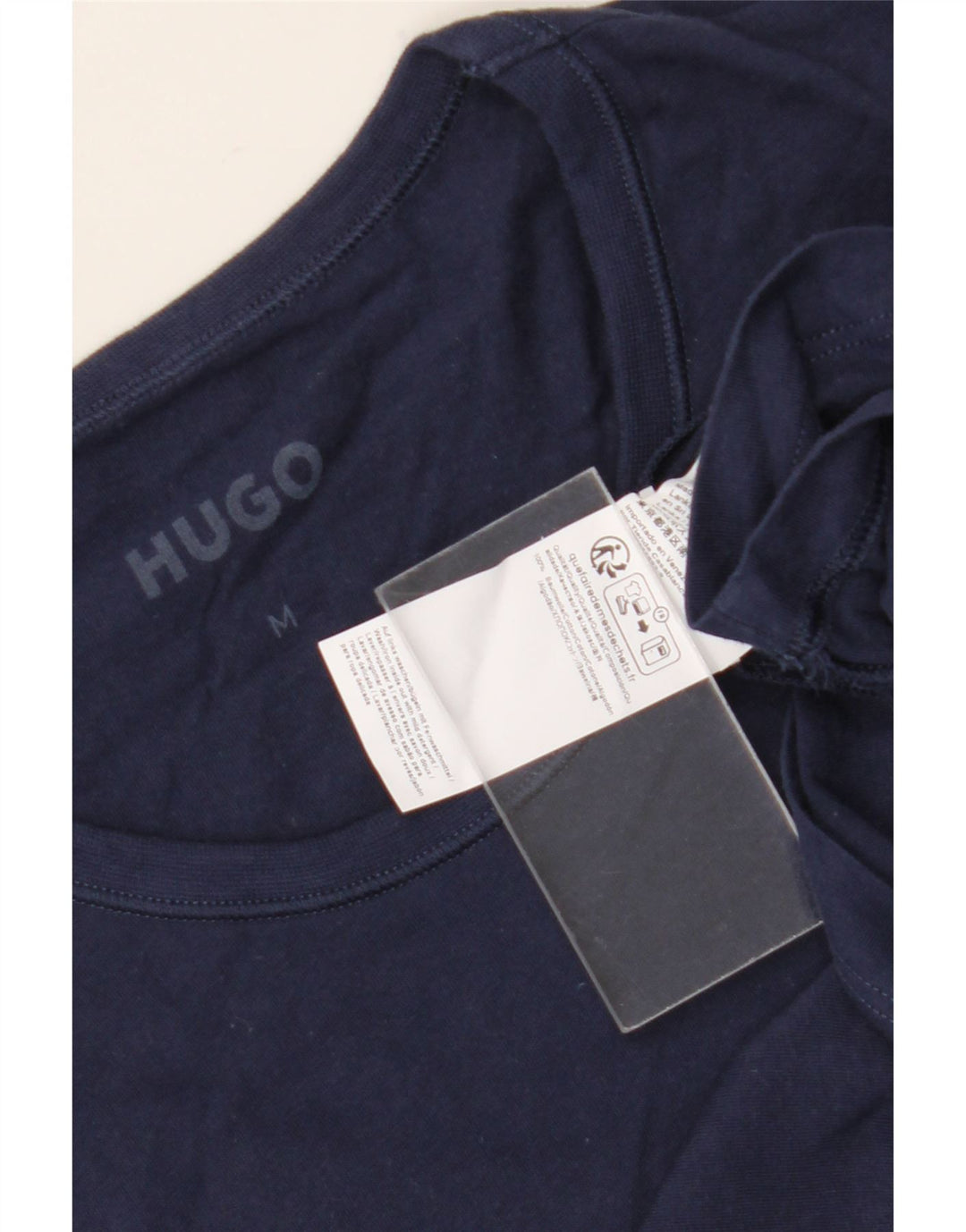 Hugo Boss Homme T-Shirt Top Bleu Marine Moyen Coton