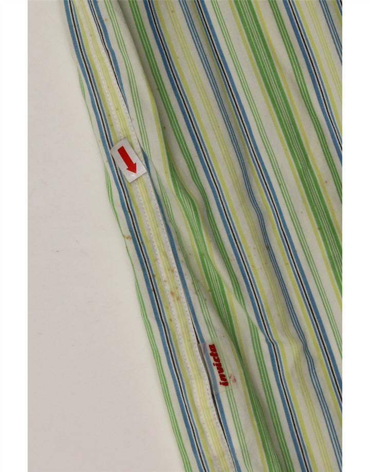 INVICTA Chemise à Manches Courtes Homme Grand Coton Rayé Vert