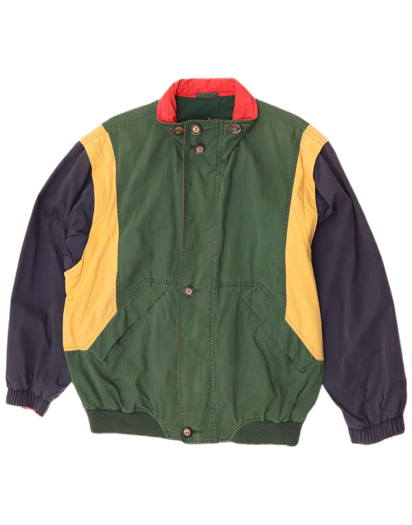 Veste Bomber Homme Vintage UK 42 XL Colorblock Vert