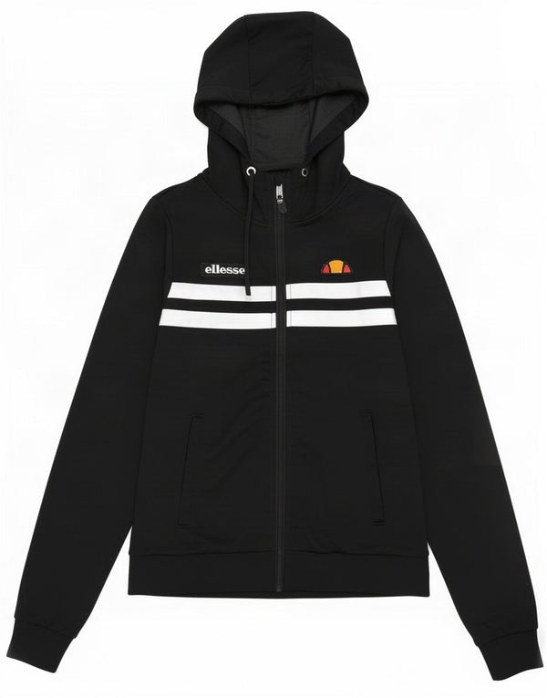 Ellesse Womens Zip Hoodie Sweater UK 8 Small Black Colourblock Polyester