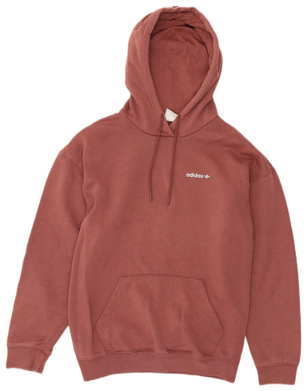 ADIDAS Pull à capuche surdimensionné graphique pour femme UK 8 Petit coton rose