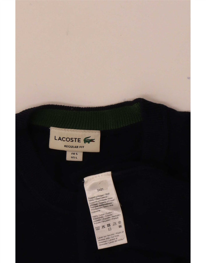 Lacoste Mens Regular Fit Crew Neck Jumper Pull Taille 5 Grand Bleu Marine