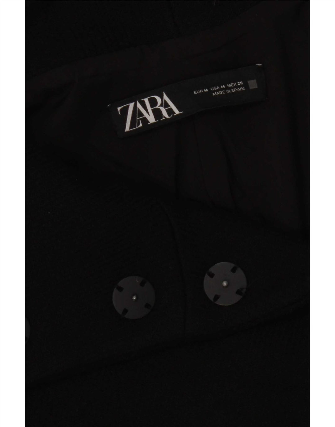 Zara Manteau surdimensionné pour femme UK 14 Noir moyen