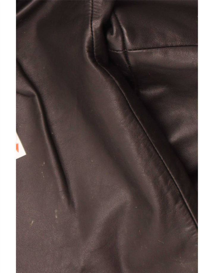 Pantalon droit en cuir Vintage pour hommes W34 L32 noir
