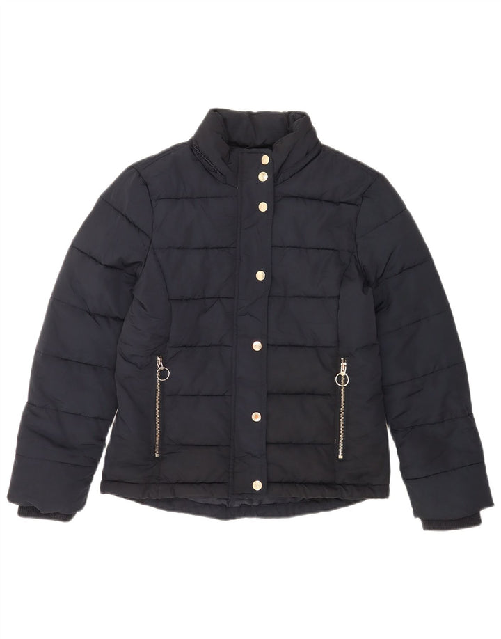Topshop Veste matelassée pour femme UK 6 XS Bleu marine Polyester