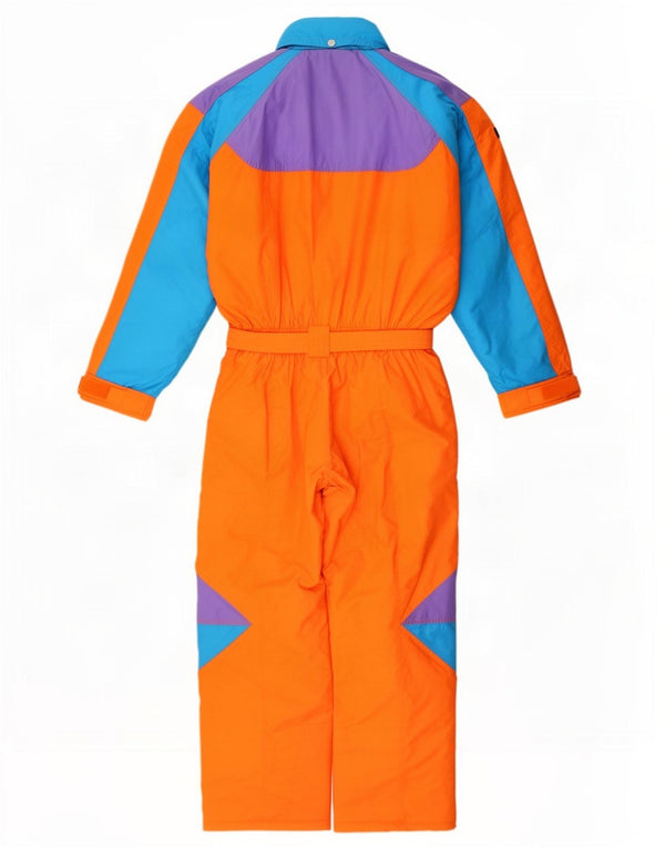 combinaison de ski à capuche vintage pour hommes XL Orange Colourblock Polyamide
