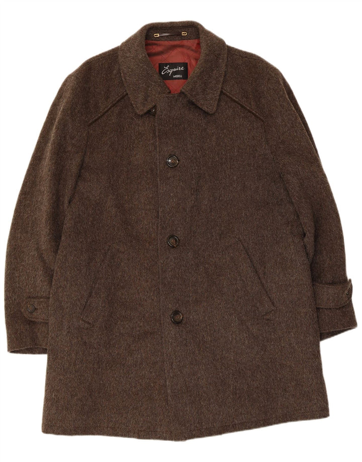 Esquire Pardessus Homme IT 48 Laine Mouchetée Marron Moyen