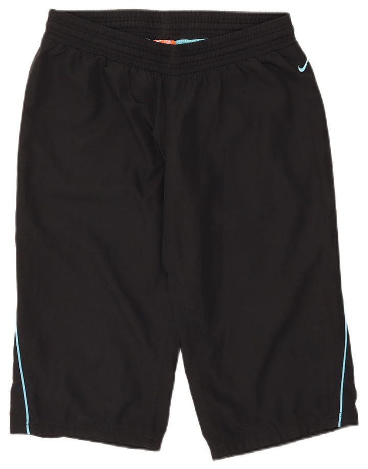 NIKE Bermuda de sport pour femme UK 12/14 Noir moyen Polyester