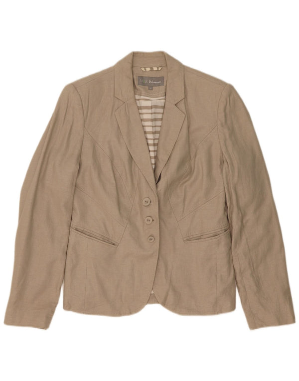 Marks & Spencer Veste blazer à 3 boutons pour femme UK 12 Beige moyen