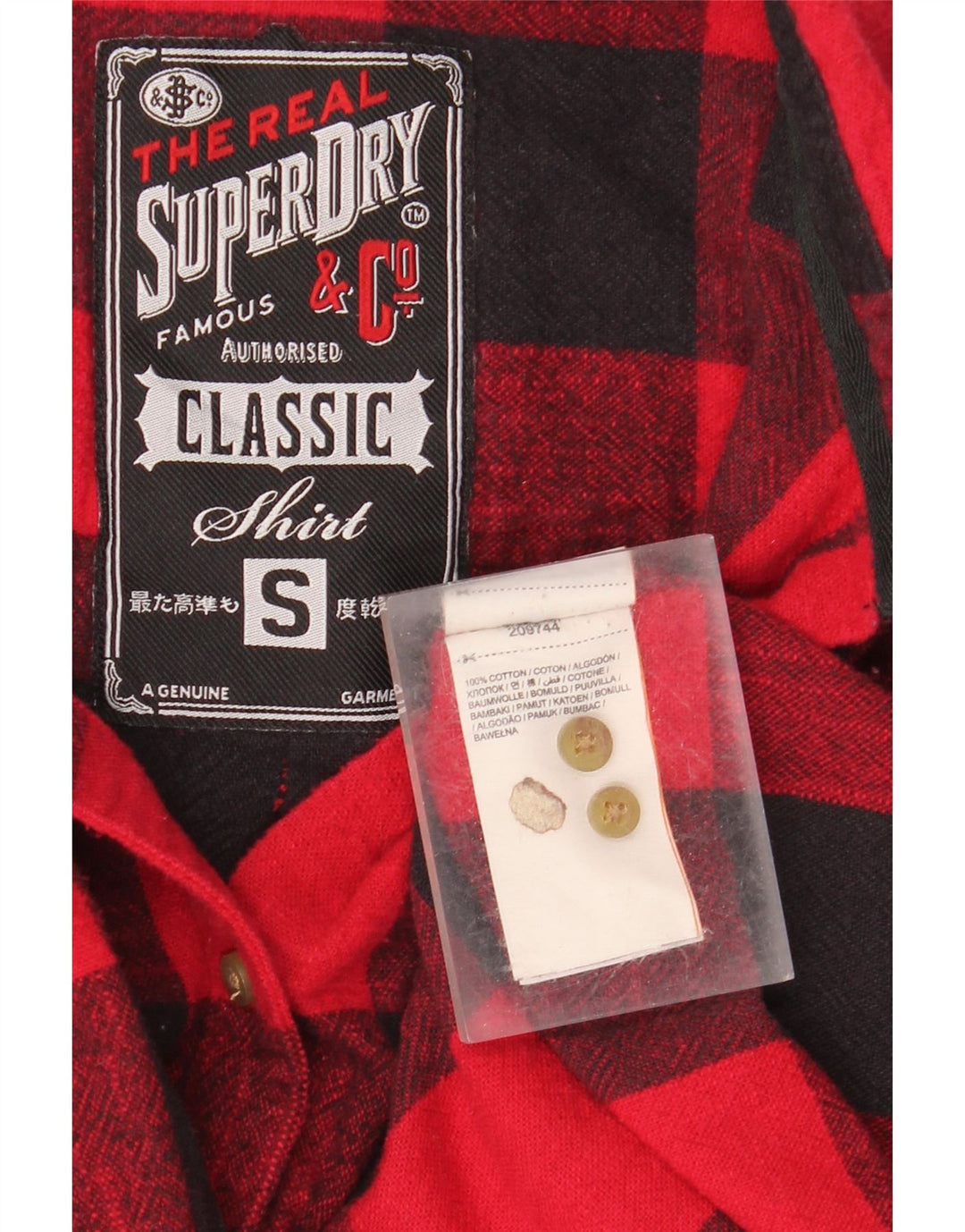 Superdry Chemise en flanelle coupe classique pour femme UK 10 Petit coton vichy rouge