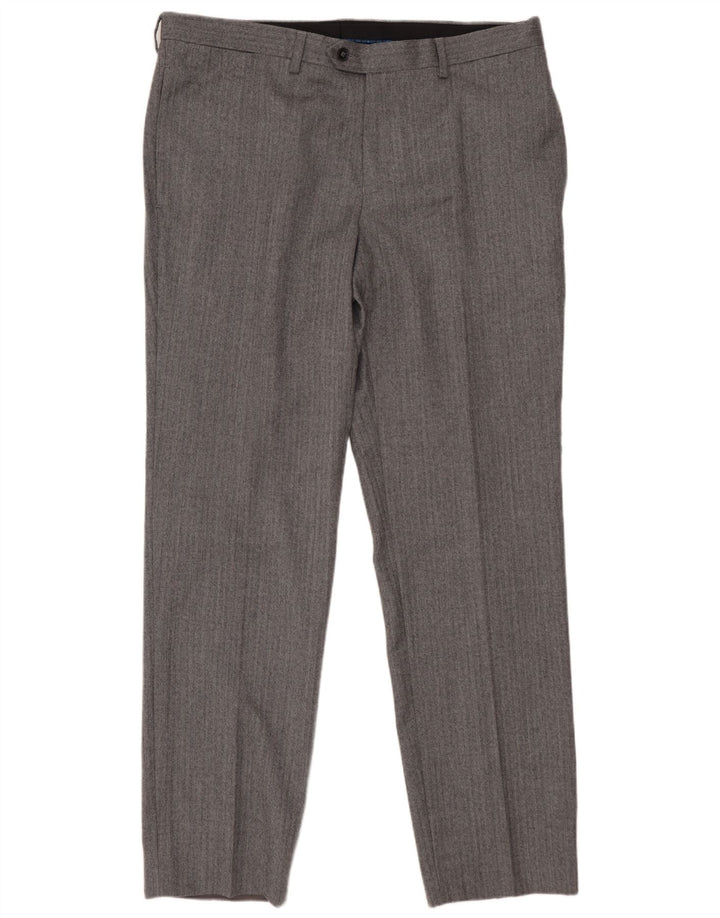 MARKS & SPENCER Pantalon de Costume Autograph Homme W36 L31 Gris Chevrons