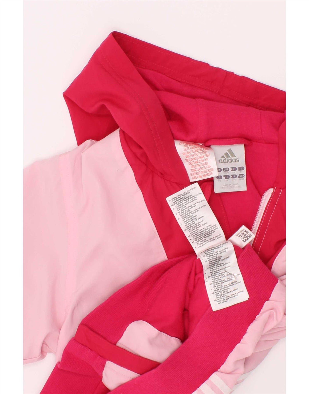 Adidas Veste de Pluie à Capuche Fille 2-3 Ans Rose Colorblock Polyester