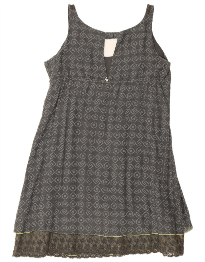 Trussardi Jeans Robe d'été Femme IT 44 Gris Moyen Géométrique
