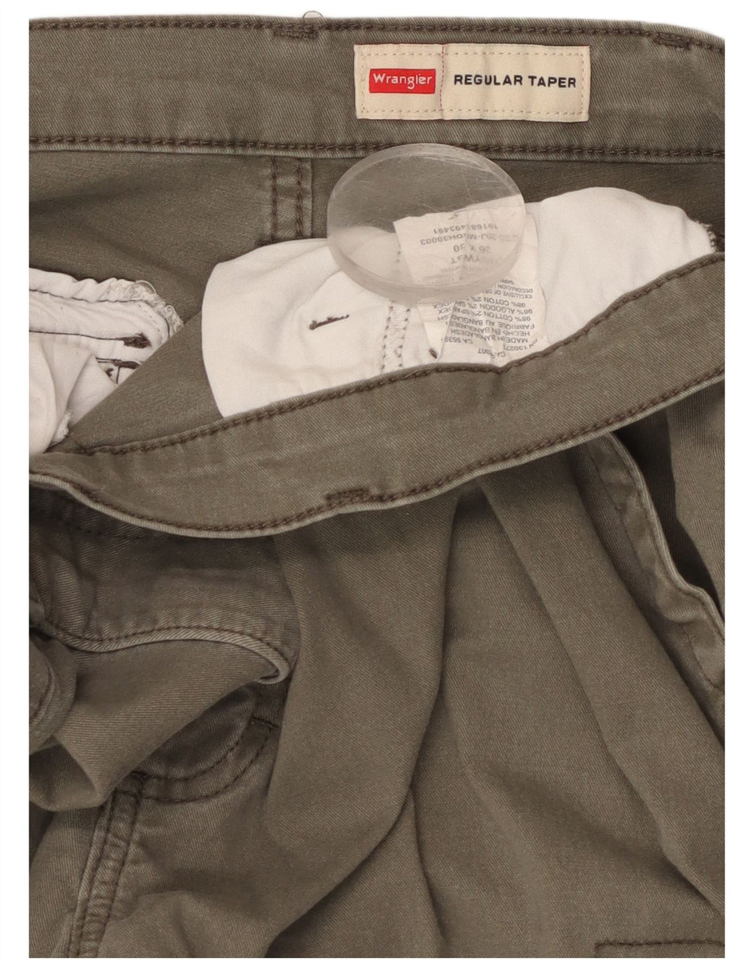 Wrangler Pantalon cargo fuselé régulier pour homme W36 L30 en coton vert