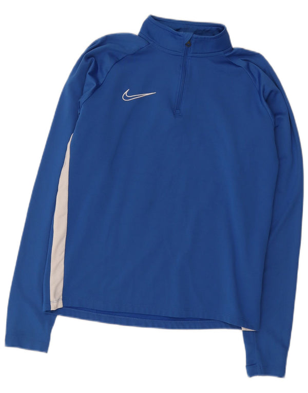Nike Haut de survêtement à col zippé pour homme Petit Bleu Colorblock Polyester